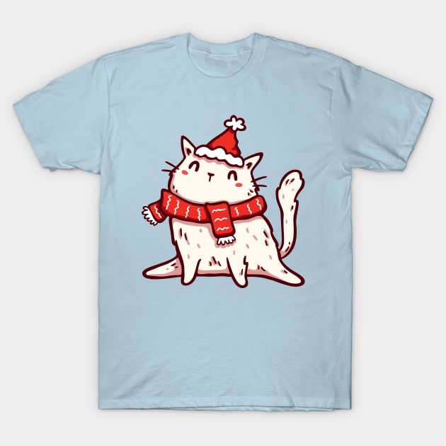 Christmas Kitten T-Shirt by LydiaLyd